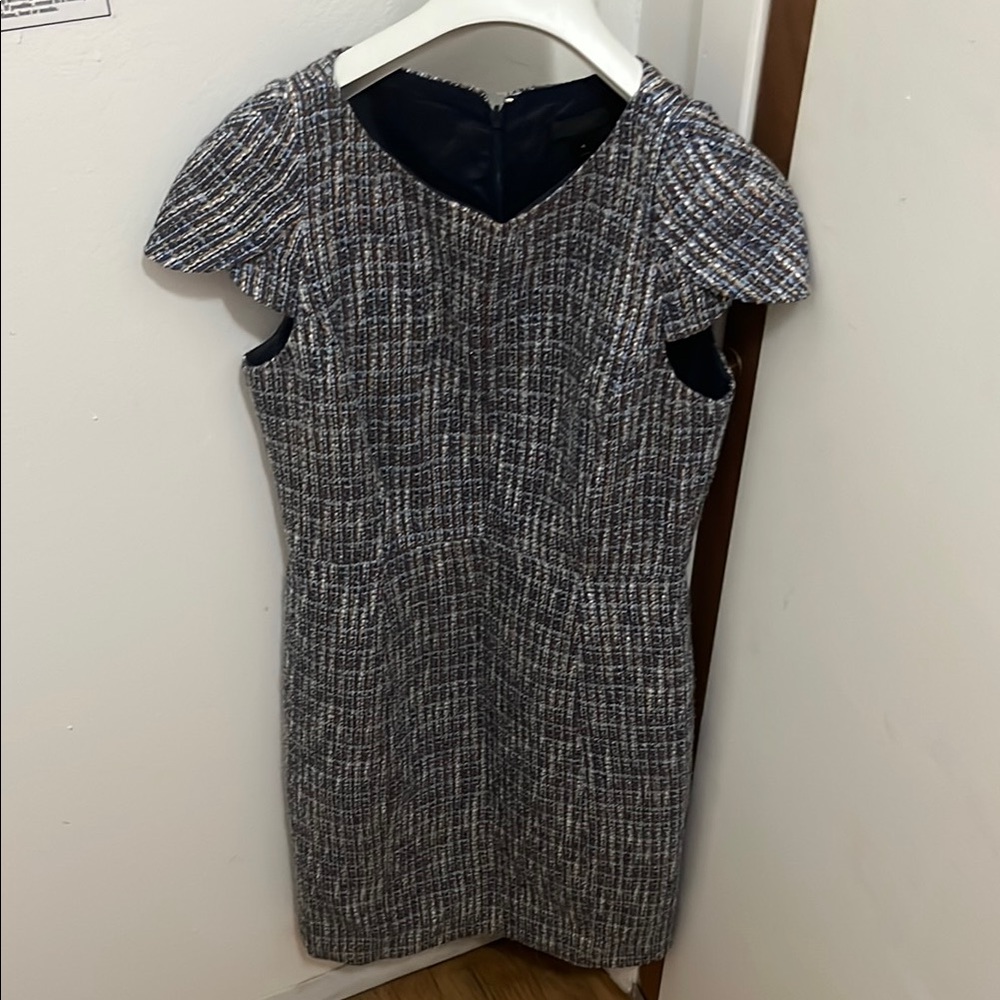 J Crew Elegant Tweed Cap Sleeve Dress